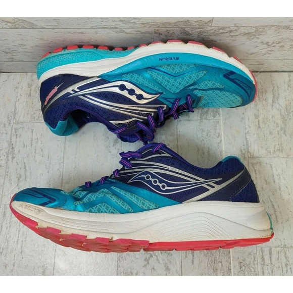 Saucony Ride 9 Everun Running Shoes Athletic Sneakers Teal/Purple Women's 7.5 - Picture 6 of 11